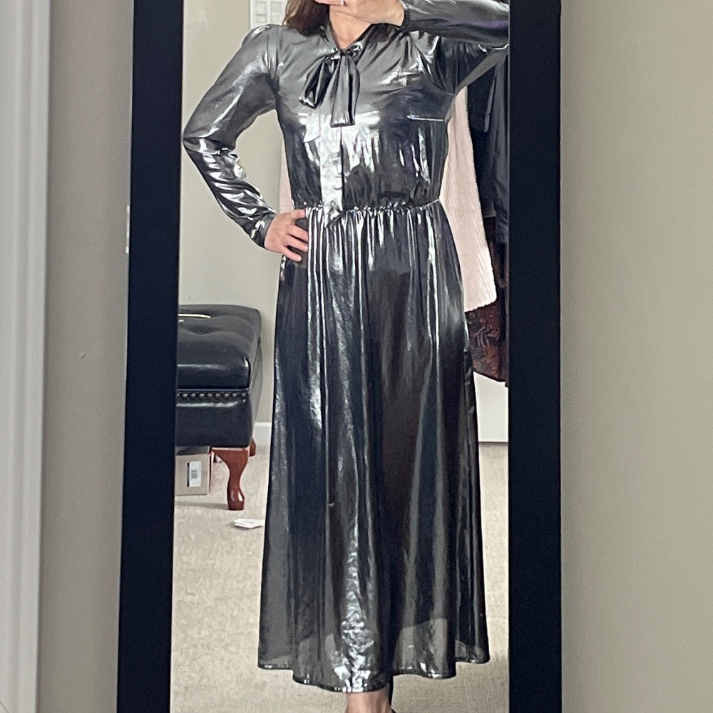 New Rinascimento Italian Metallic special occasion midi dress